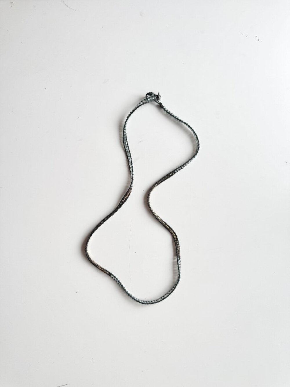 VICTORIA EMERSON Coated Woven Beaded Curb Chain Link Necklace